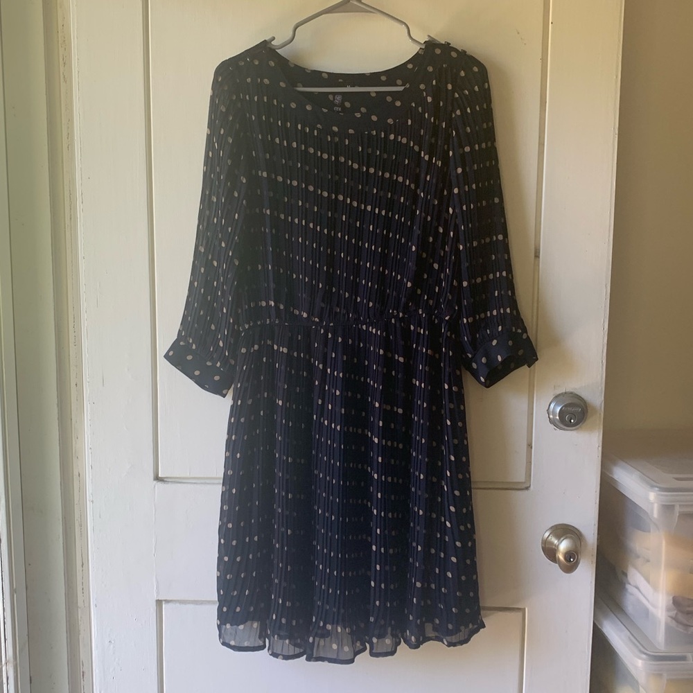 Navy Polka Dot Dress